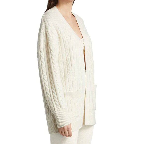 Ronny Kobo Sweater Womens Extra Small Ivory Oversized Wool Cashmere Cardigan - Picture 8 of 11